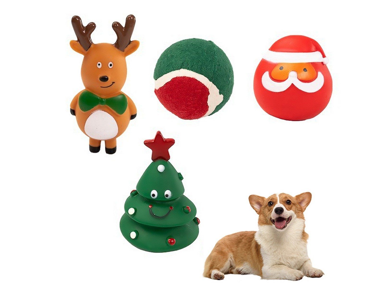 Ensemble De Jouets De Nol Grinants Pour Chien, Jouet  Mc...