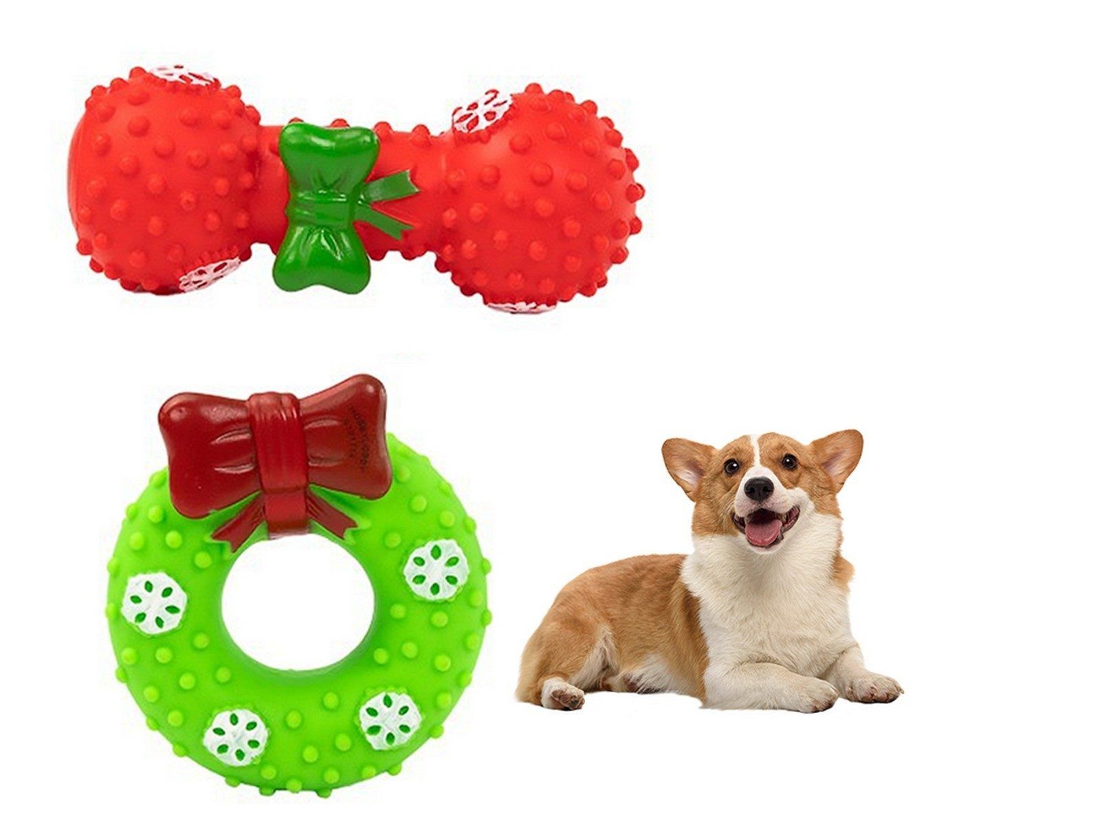 Ensemble De Jouets De Nol Grinants Pour Chien, Jouet  Mc...