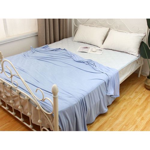 Couverture Rafraîchissante D'été 140x190cm Avec Effet Froid Simple Face Bleu