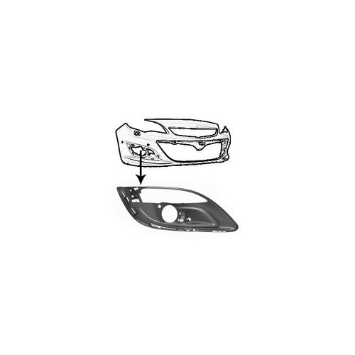 Grille De Prise D'air Inférieure Droite Avec Trou D'antibrouillard Et De Moulure Chromée Pour Opel Astra J De 2013 À 2015