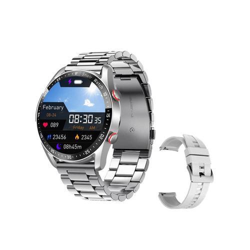 Montre Intelligente Bluetooth Surveillance Ecg Du Sommeil Montre Sport Fitness Tracker Argent