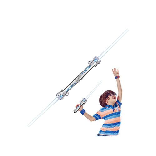Épée Laser Rétractable À Lumière Led, 2 Pièces, Sabre Lumineux Avec Son Fx Argent
