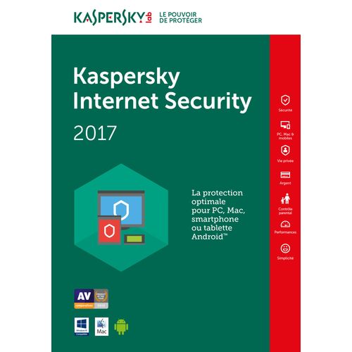 Kaspersky Internet Security 2017 10 Postes / 1 An / "Version Dématérialisée"