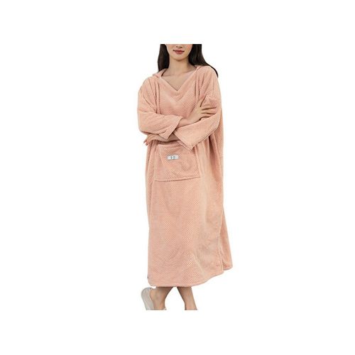 Serviette De Bain Portable Avec Capuche, Serviette De Plage Surdimensionnée, Poncho De Bain Rose