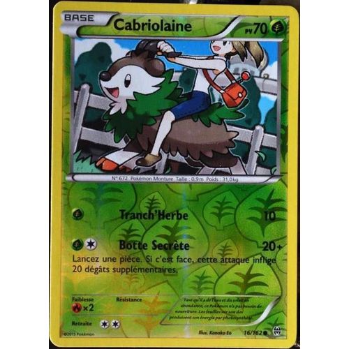 Carte Pokémon 16/162 Cabriolaine 70 Pv - Reverse Xy08 - Impulsion Turbo Neuf Fr