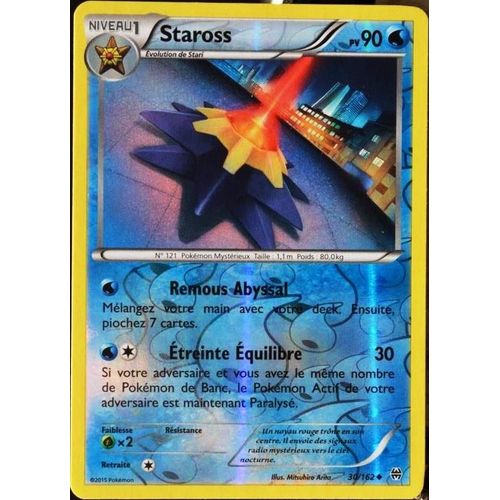 Carte Pokémon 30/162 Staross 90 Pv - Reverse Xy08 - Impulsion Turbo Neuf Fr