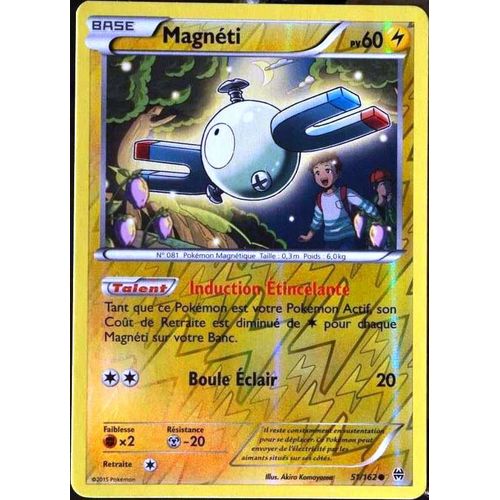 Carte Pokémon 51/162 Magnéti 60 Pv - Reverse Xy08 - Impulsion Turbo Neuf Fr