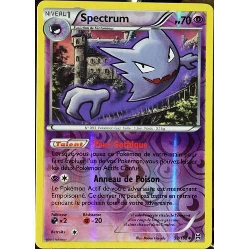 Carte Pokémon 59/162 Spectrum 70 Pv - Reverse Xy08 - Impulsion Turbo Neuf Fr