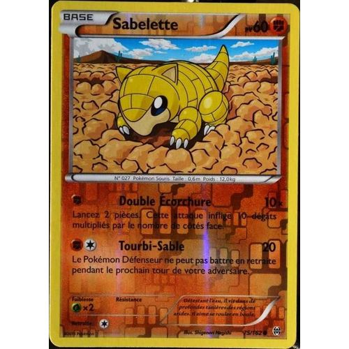 Carte Pokémon 75/162 Sabelette 60 Pv - Reverse Xy08 - Impulsion Turbo Neuf Fr