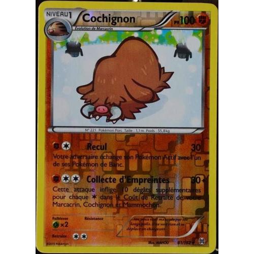 Carte Pokémon 81/162 Cochignon 100 Pv - Reverse Xy08 - Impulsion Turbo Neuf Fr