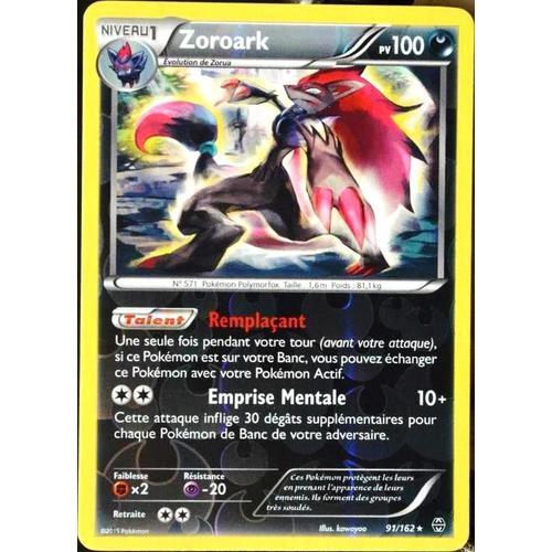 Carte Pokémon 91/162 Zoroark 100 Pv - Reverse Xy - Impulsion Turbo Neuf Fr