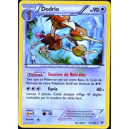 Carte Pokémon 117/162 Dodrio Xy08 - Impulsion Turbo Neuf Fr