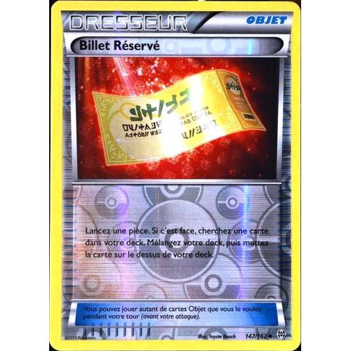 Carte Pokémon 147/162 Billet Réservé Reverse Xy08 - Impulsion Turbo Neuf Fr