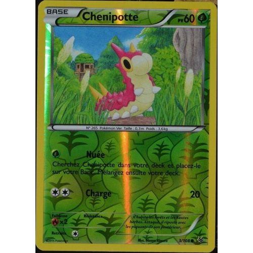 Carte Pokémon 3/108 Chenipotte 60 Pv - Reverse Xy06 Ciel Rugissant Neuf Fr