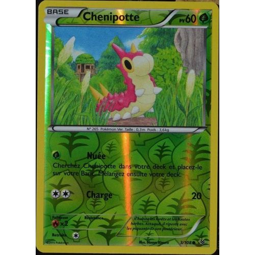 Carte Pokémon 3/108 Chenipotte 60 Pv - Reverse Xy06 Ciel Rugissant Neuf Fr