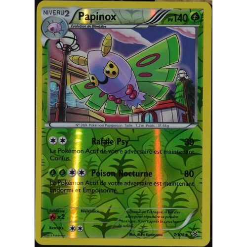 Carte Pokémon 7/108 Papinox 140 Pv - Reverse Xy06 Ciel Rugissant Neuf Fr