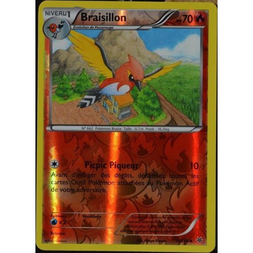 Carte Pokémon 14/108 Braisillon 70 Pv - Reverse Xy06 Ciel Rugissant Neuf Fr