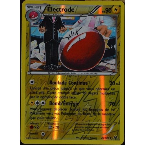 Carte Pokémon 22/108 Électrode 90 Pv - Reverse Xy06 Ciel Rugissant Neuf Fr