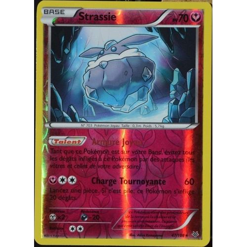 Carte Pokémon 47/108 Strassie 70 Pv - Rare Reverse Xy06 Ciel Rugissant Neuf Fr