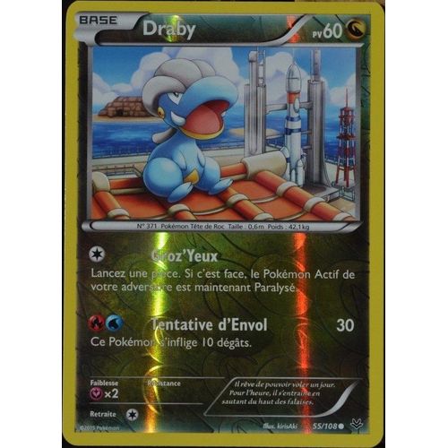 Carte Pokémon 55/108 Draby 60 Pv - Reverse Xy06 Ciel Rugissant Neuf Fr