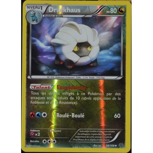 Carte Pokémon 56/108 Drackhaus 80 Pv - Reverse Xy 6 Ciel Rugissant Neuf Fr