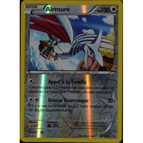 Carte Pokémon 69/108 Airmure 100 Pv - Rare Reverse Xy06 Ciel Rugissant Neuf Fr