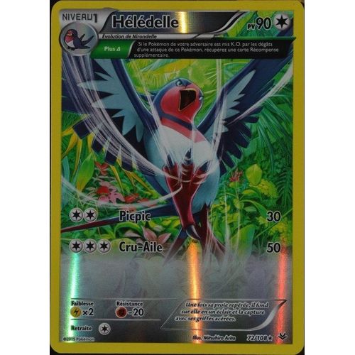 Carte Pokémon 72/108 Hélédelle 90 Pv - Super Rare Reverse Xy 6 Ciel Rugissant Neuf Fr