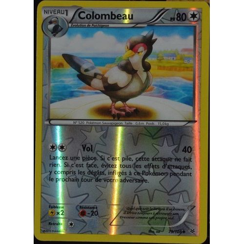 Carte Pokémon 79/108 Colombeau 80 Pv - Reverse Xy06 Ciel Rugissant Neuf Fr