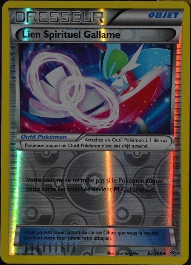 Carte Pokémon 83/108 Lien Spirituel Gallame Reverse Xy06 Ciel Rugissant Neuf Fr