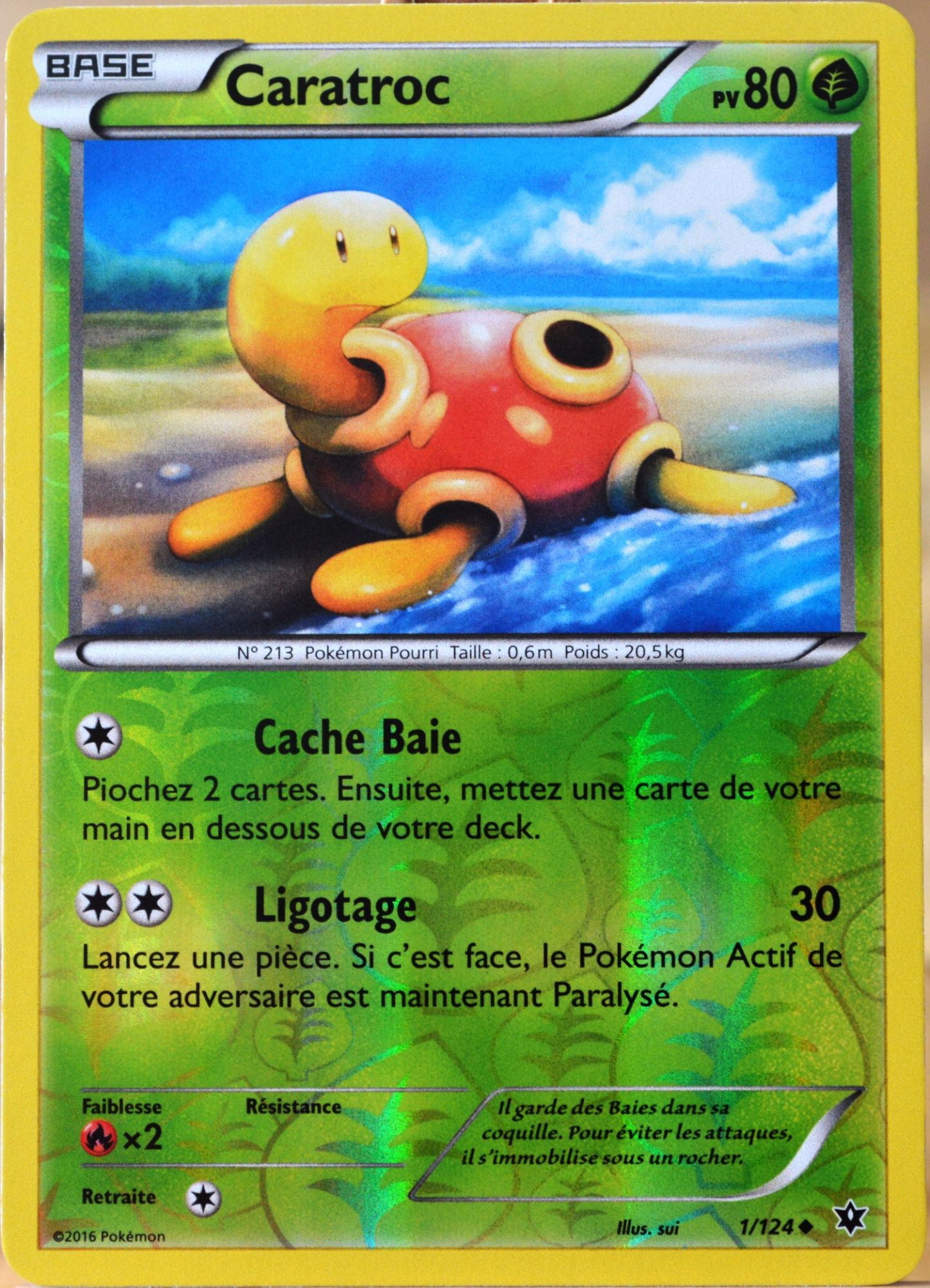 Carte Pokémon 1/124 Caractroc 80 Pv - Reverse Xy - Impact Des Destins Neuf Fr
