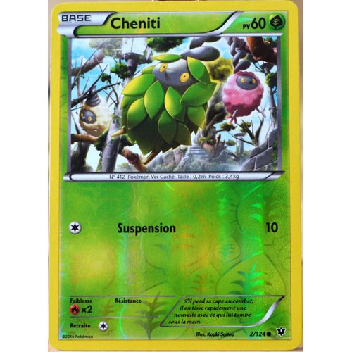 Carte Pokémon 2/124 Cheniti 60 Pv - Reverse Xy - Impact Des Destins Neuf Fr
