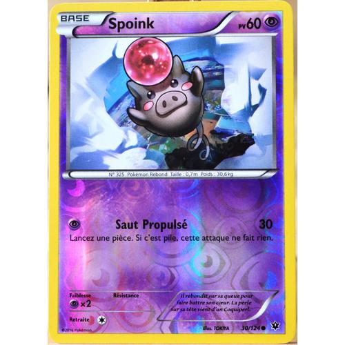 Carte Pokémon 30/124 Spoink 60 Pv - Reverse Xy - Impact Des Destins Neuf Fr