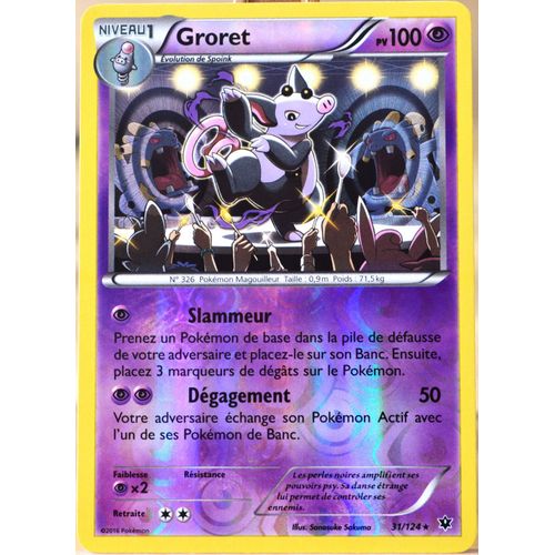 Carte Pokémon 31/124 Groret 100 Pv - Reverse Xy - Impact Des Destins Neuf Fr