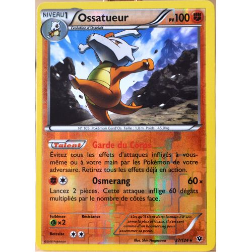 Carte Pokémon 37/124 Ossatueur 100 Pv - Reverse Xy - Impact Des Destins Neuf Fr