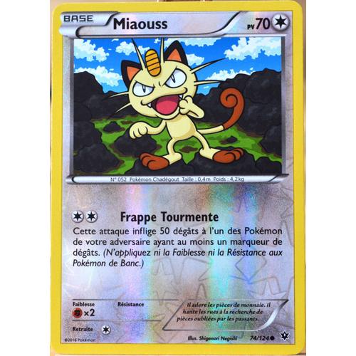 Carte Pokémon 74/124 Miaouss 70 Pv - Reverse Xy - Impact Des Destins Neuf Fr