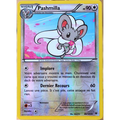 Carte Pokémon 88/124 Pashmilla 90 Pv - Reverse Xy - Impact Des Destins Neuf Fr