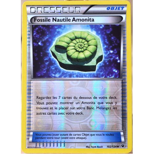 Carte Pokémon 102/124 Fossile Nautile Amonita Reverse Xy - Impact Des Destins Neuf Fr