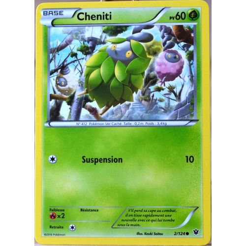 Carte Pokémon 2/124 Cheniti 60 Pv Xy - Impact Des Destins Neuf Fr