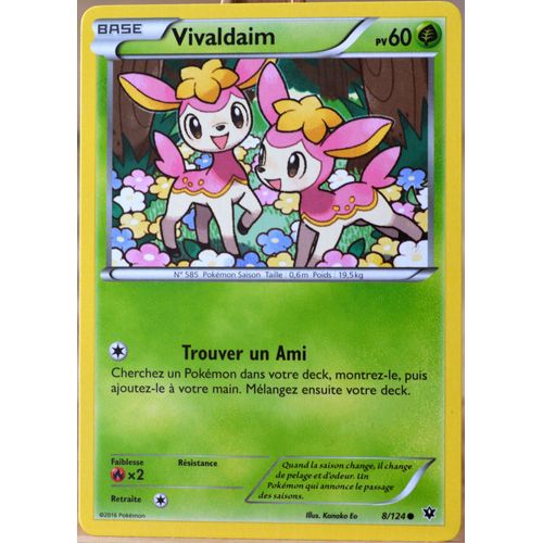 Carte Pokémon 8/124 Vivaldaim 60 Pv Xy - Impact Des Destins Neuf Fr