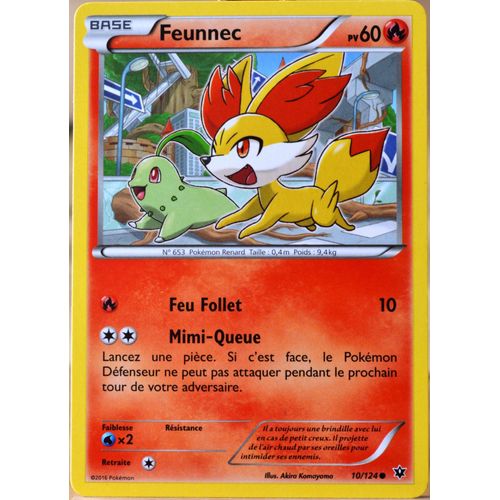 Carte Pokémon 10/124 Feunnec 60 Pv Xy - Impact Des Destins Neuf Fr