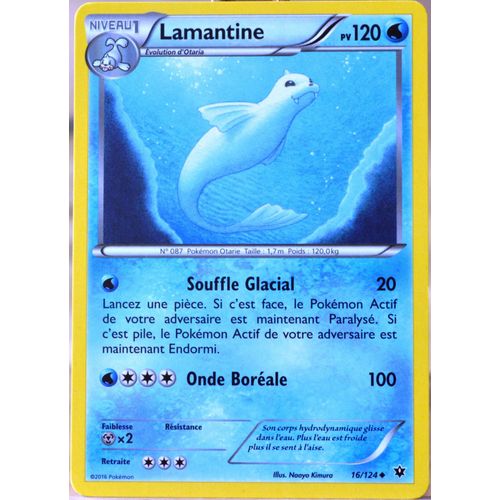 Carte Pokémon 16/124 Lamantine 120 Pv Xy - Impact Des Destins Neuf Fr