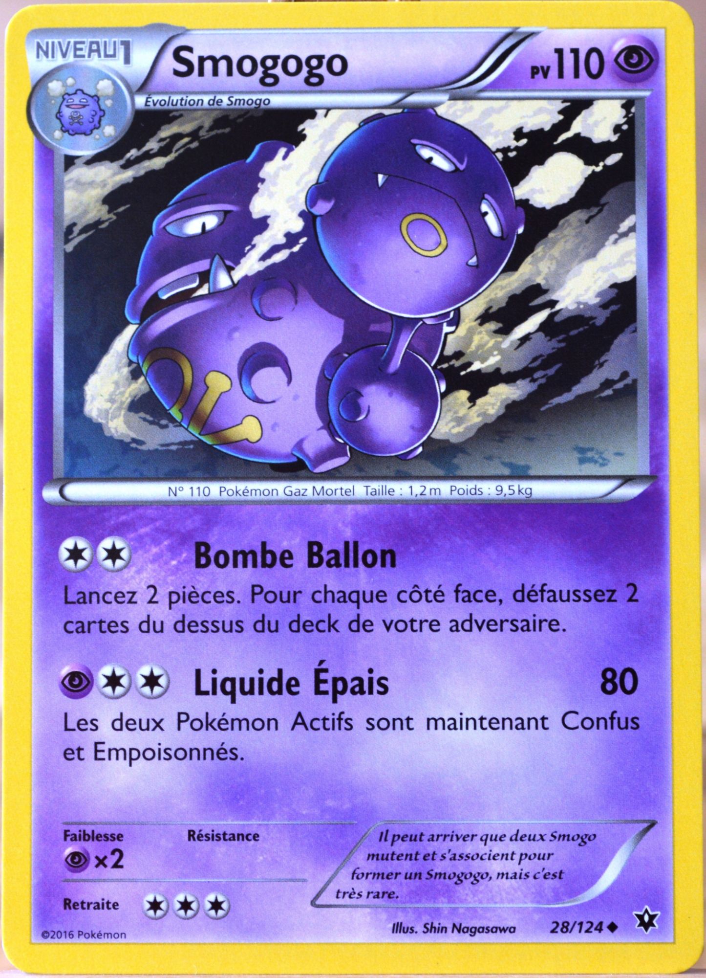 Carte Pokémon 28/124 Smogogo 110 Pv Xy - Impact Des Destins Neuf Fr