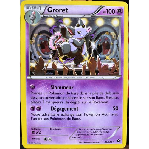Carte Pokémon 31/124 Groret 100 Pv Xy - Impact Des Destins Neuf Fr