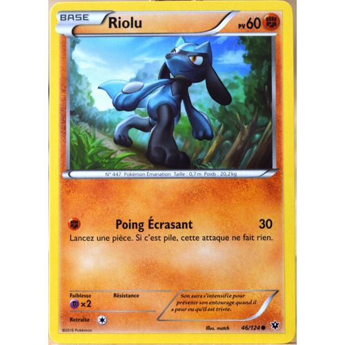 Carte Pokémon 46/124 Riolu 60 Pv Xy - Impact Des Destins Neuf Fr