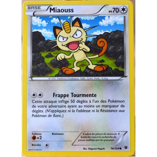 Carte Pokémon 74/124 Miaouss 70 Pv Xy - Impact Des Destins Neuf Fr