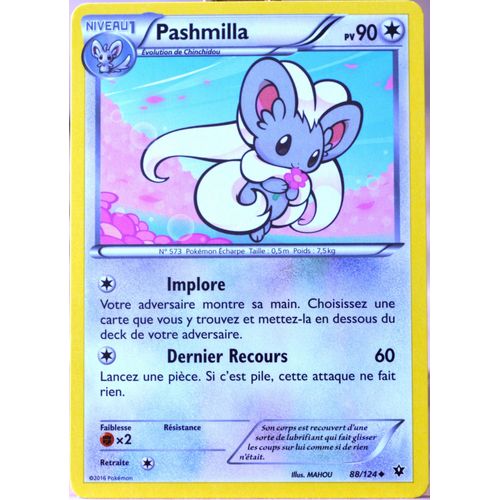 Carte Pokémon 88/124 Pashmilla 90 Pv Xy - Impact Des Destins Neuf Fr