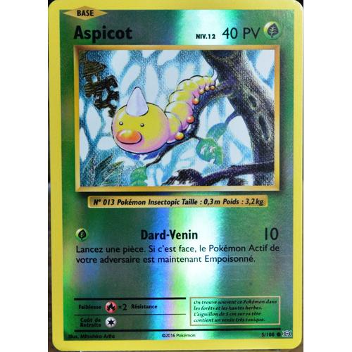 Carte Pokémon 5/108 Aspicot 40 Pv - Reverse Xy - Evolutions  Neuf Fr
