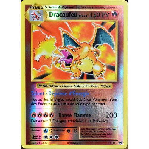 Carte Pokémon 11/108 Dracaufeu Niv.76 150 Pv - Holo Reverse Xy - Evolutions  Neuf Fr