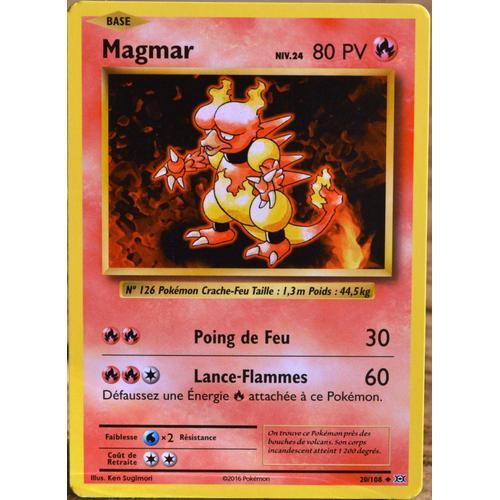 Carte Pokémon 20/108 Magmar Niv.24 80 Pv Xy - Evolutions  Neuf Fr