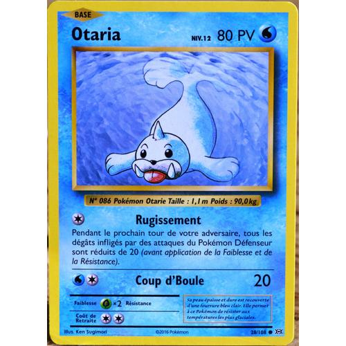 Carte Pokémon 28/108 Otaria Niv.12 80 Pv Xy - Evolutions  Neuf Fr